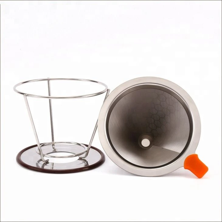Reusable Stainless Steel Pour Over Coffee Filter With Removable Cup Stand
