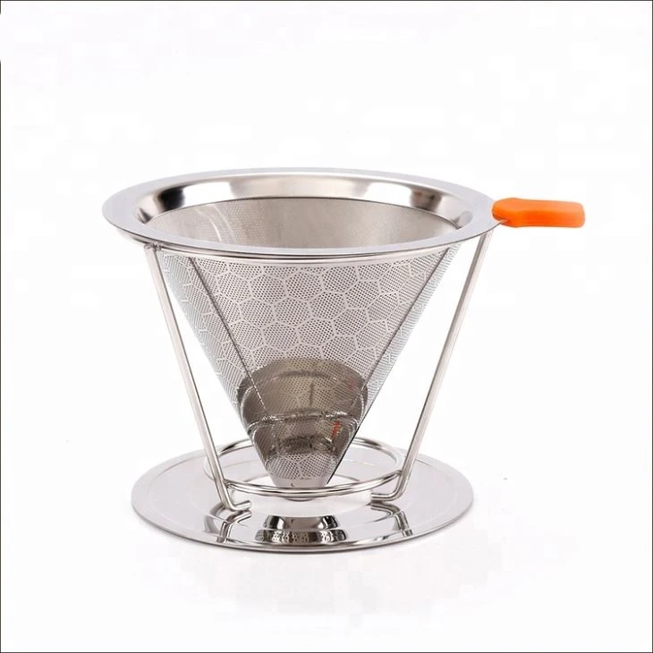 Reusable Stainless Steel Pour Over Coffee Filter With Removable Cup Stand