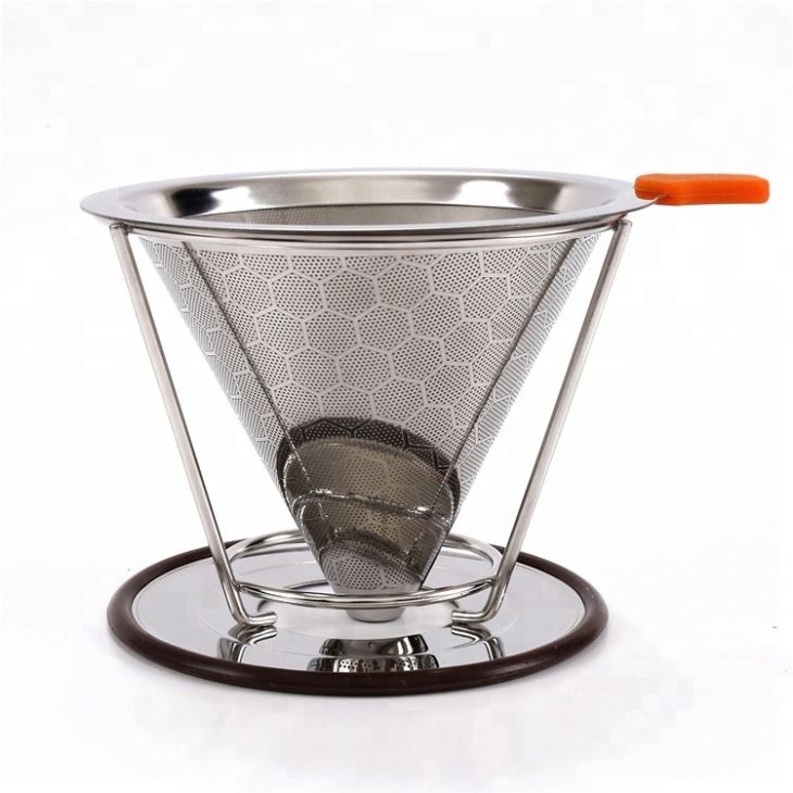 Reusable Stainless Steel Pour Over Coffee Filter With Removable Cup Stand